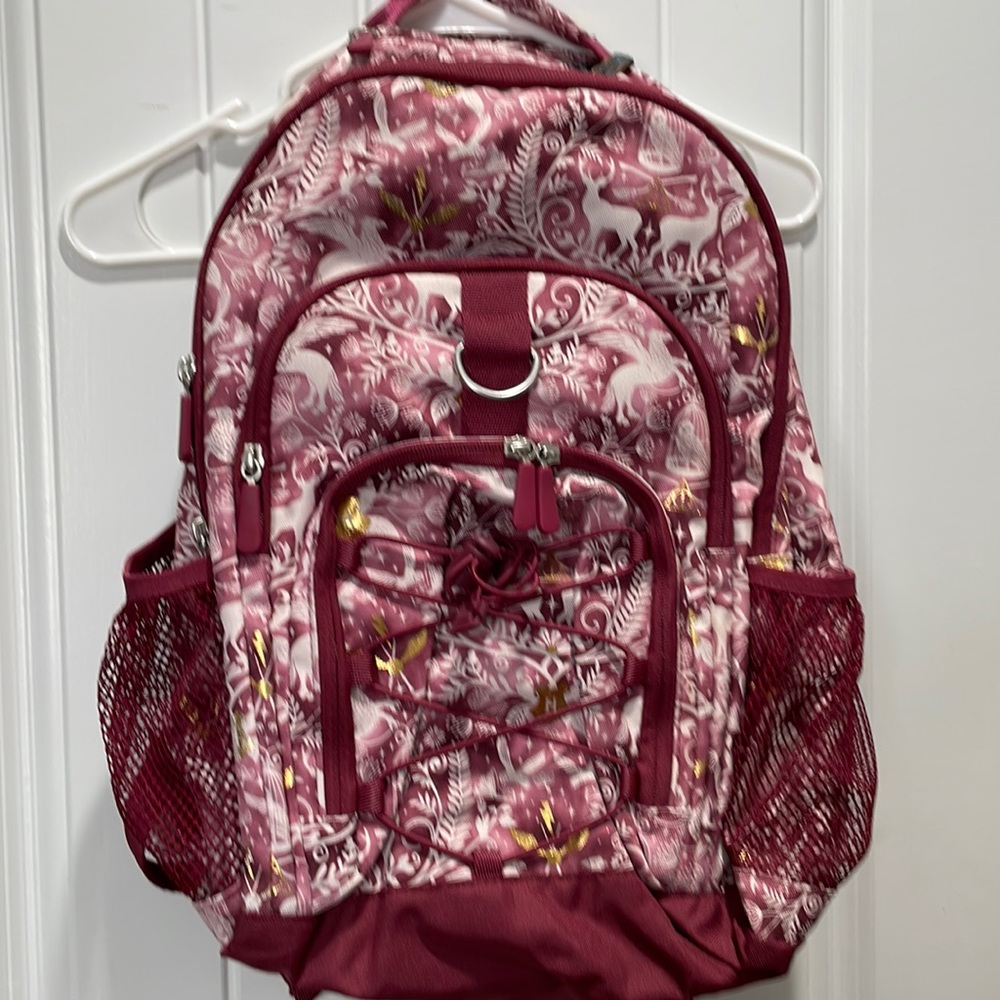 HARRY POTTER Pottery Barn Gear-Up Magical Damask Maroon Recycled Backpack